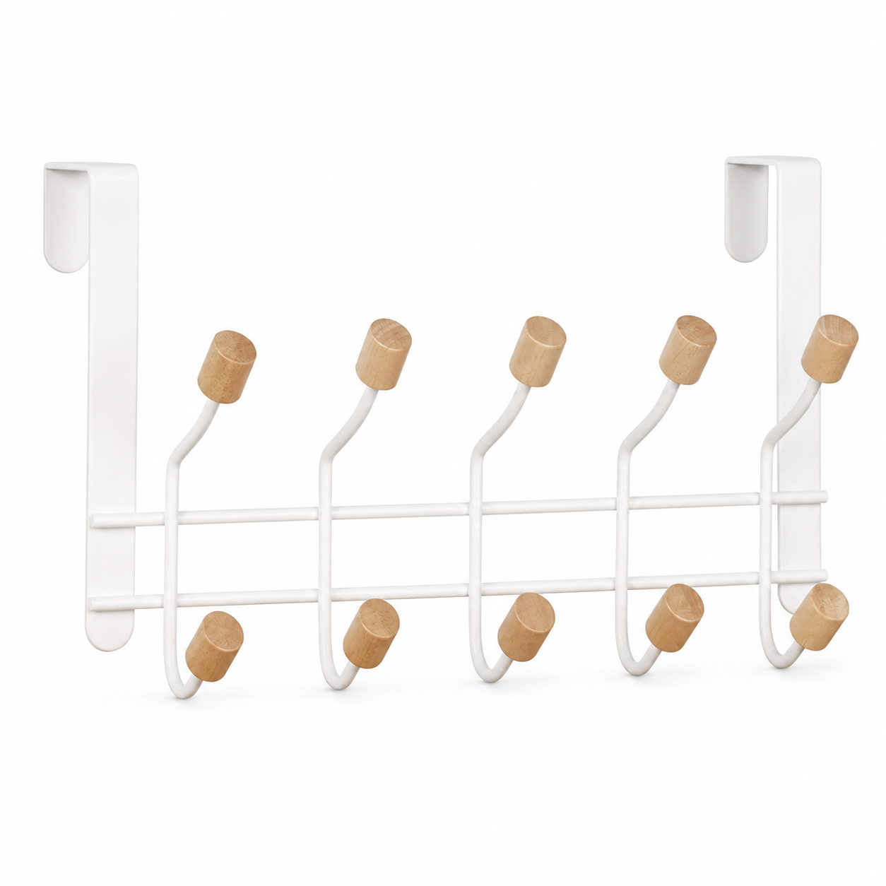 Nuevo Diseño: Gancho de Puerta de Metal y Madera Nordic Blanco