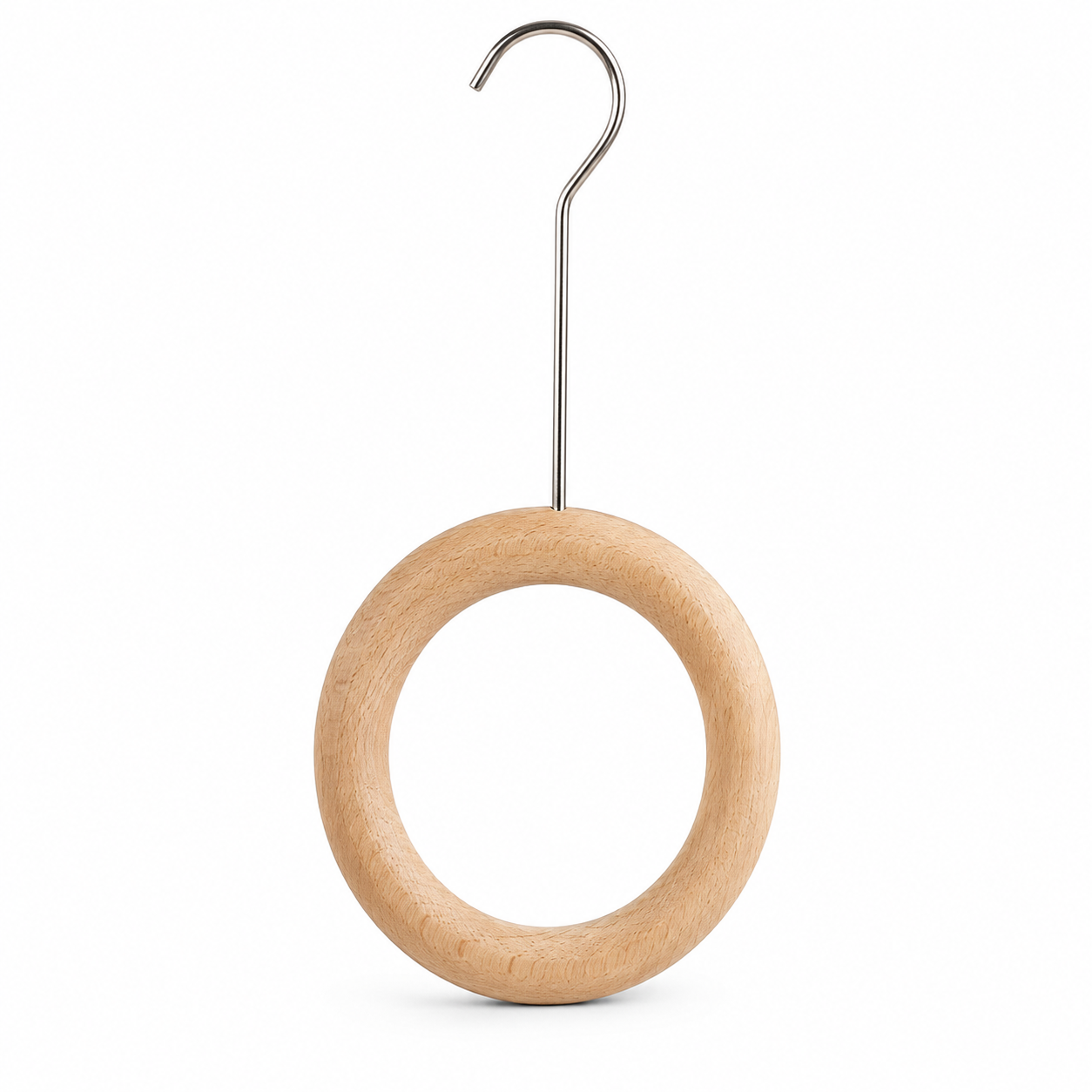 Round Bar Scarf Storage Ring Wooden Hanger