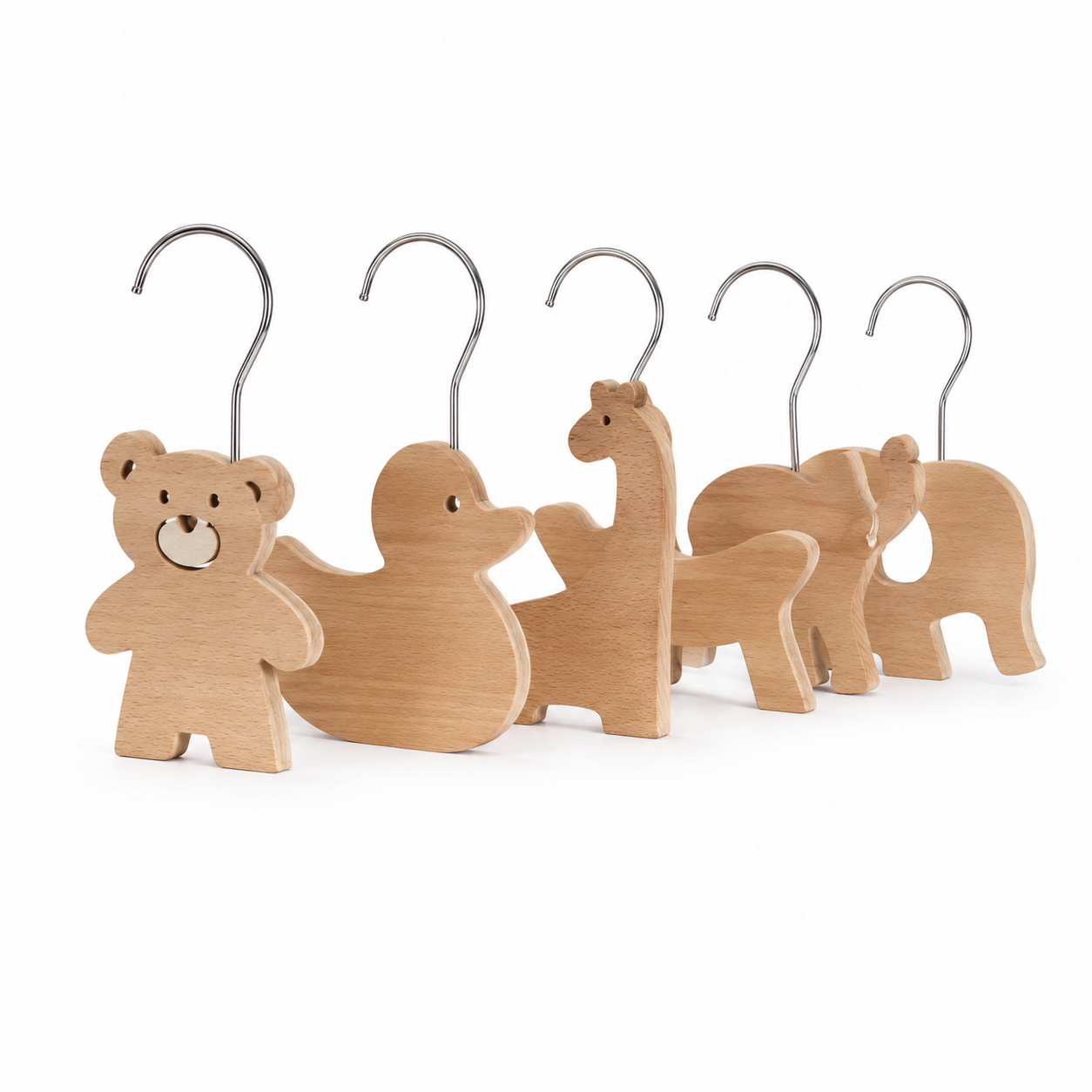 Weißer Holz-Kleiderbügel für Kinder – Produktansicht 2