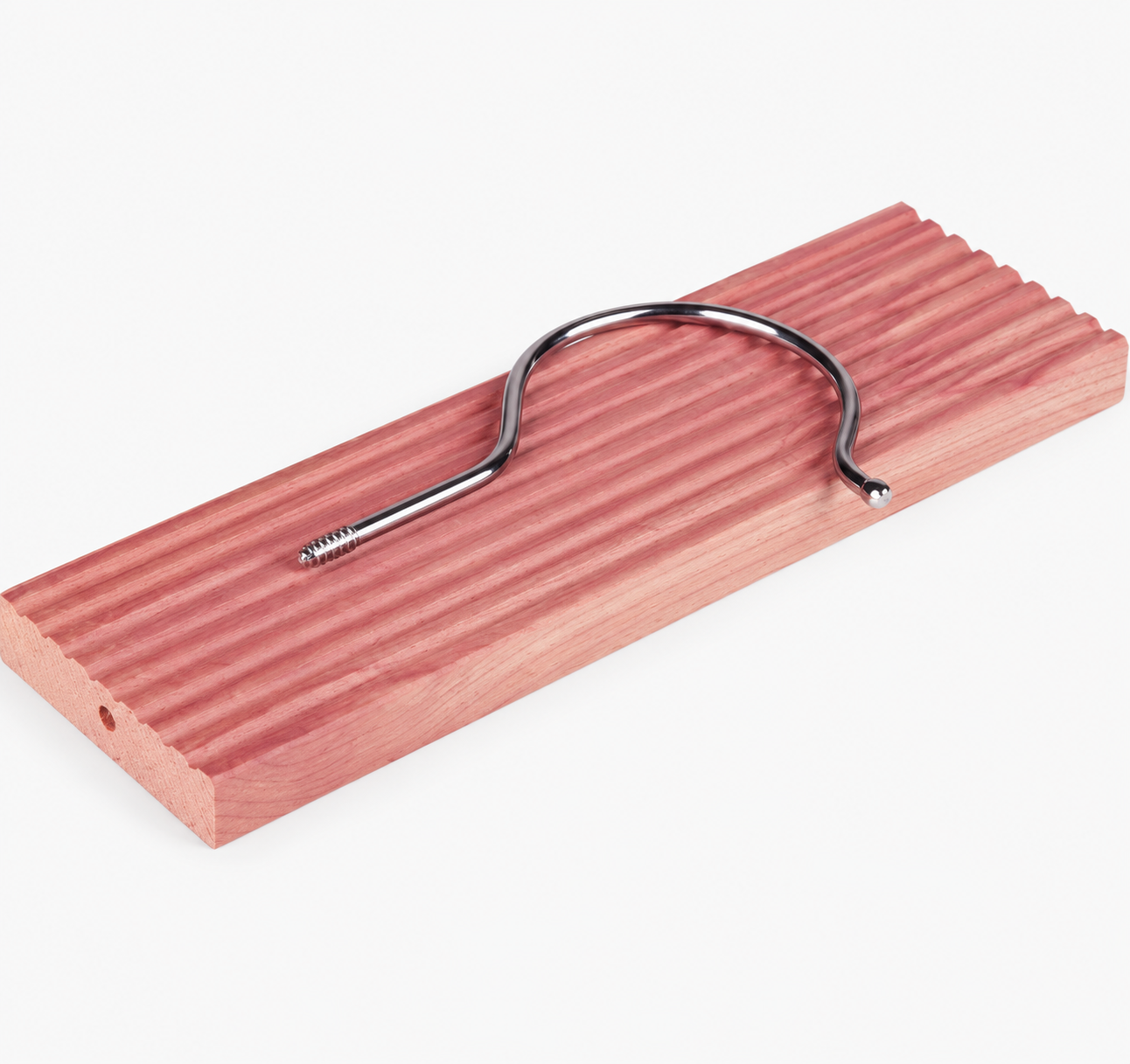 Grooved Wooden Wardrobe Hanging Blocks with Metal Hooks – product view 3