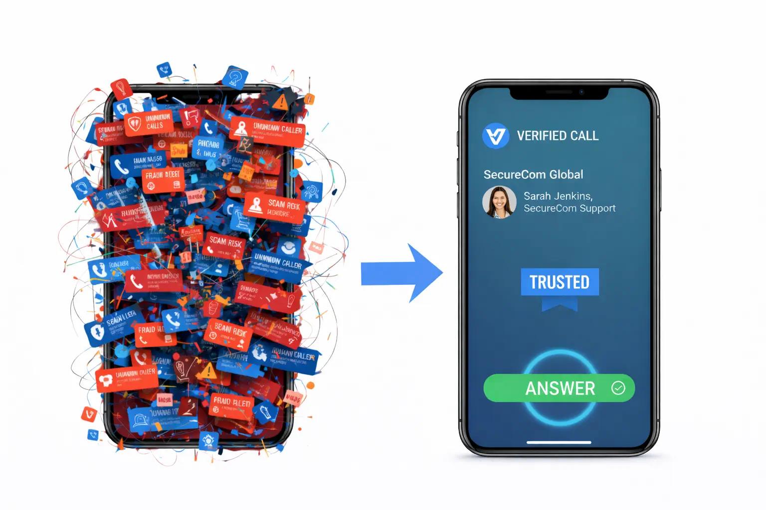 Spam calls shown on a mobile screen