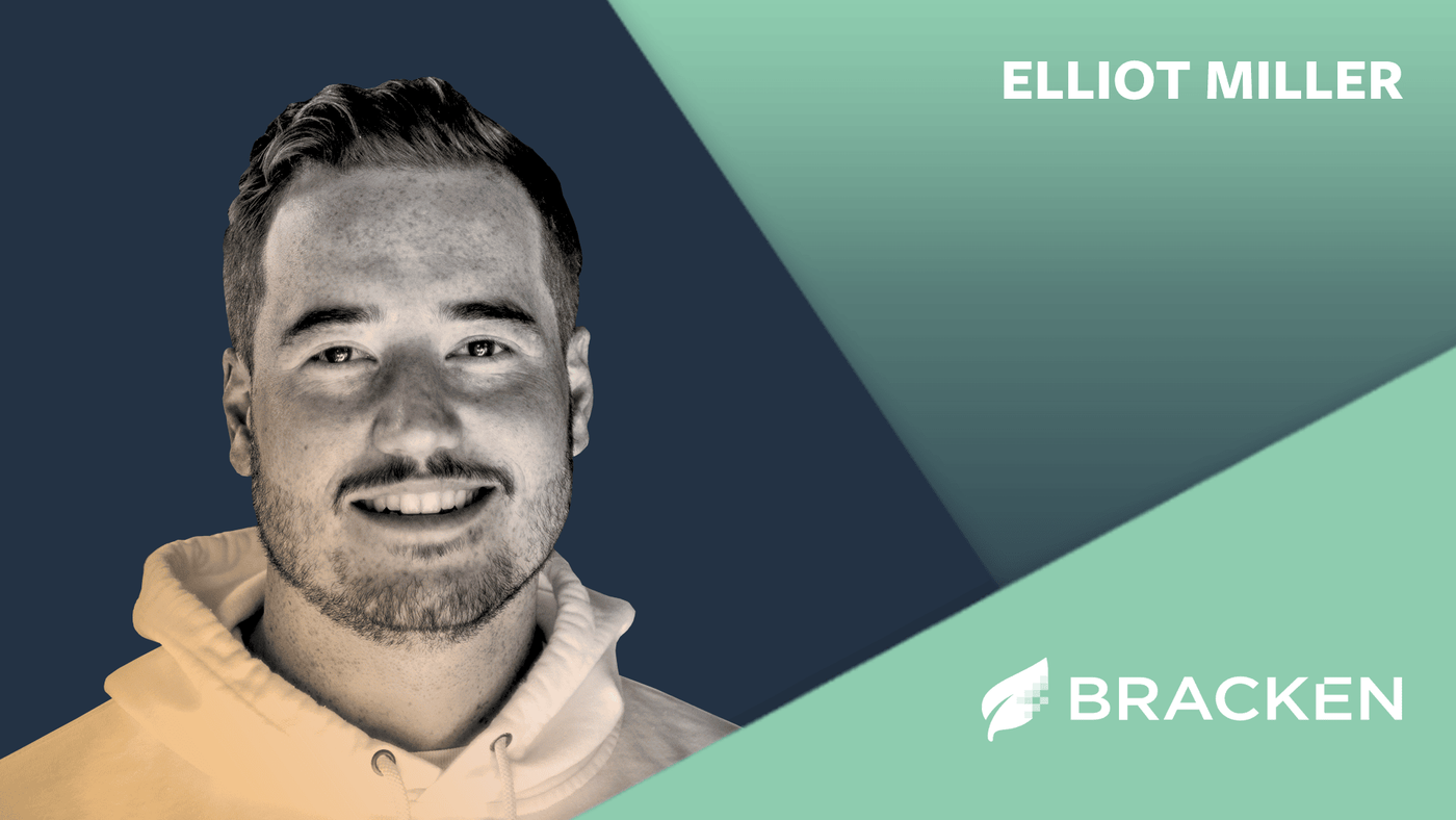 Podcast guest card for Elliot Miller of Bracken