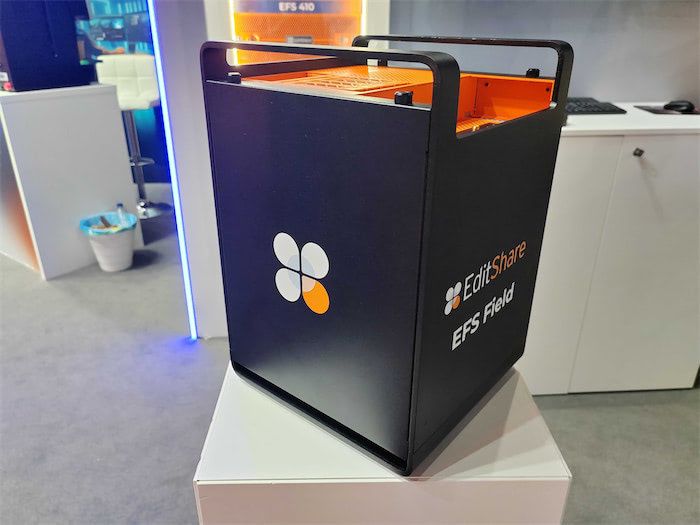 EditShare EFS Field portable storage unit on display at IBC 2024