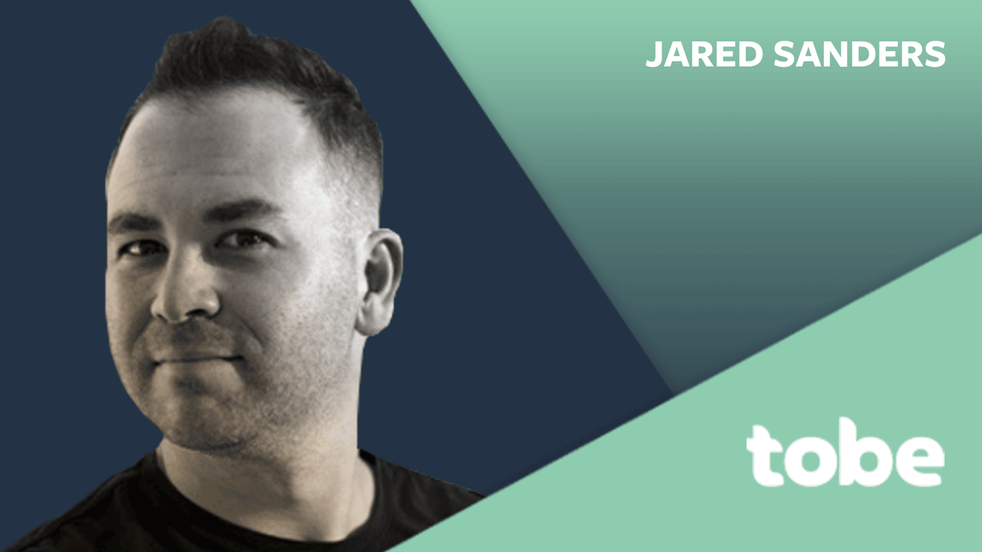 Jared Sanders of Tobe, title card for the Marketing In Conversation video series