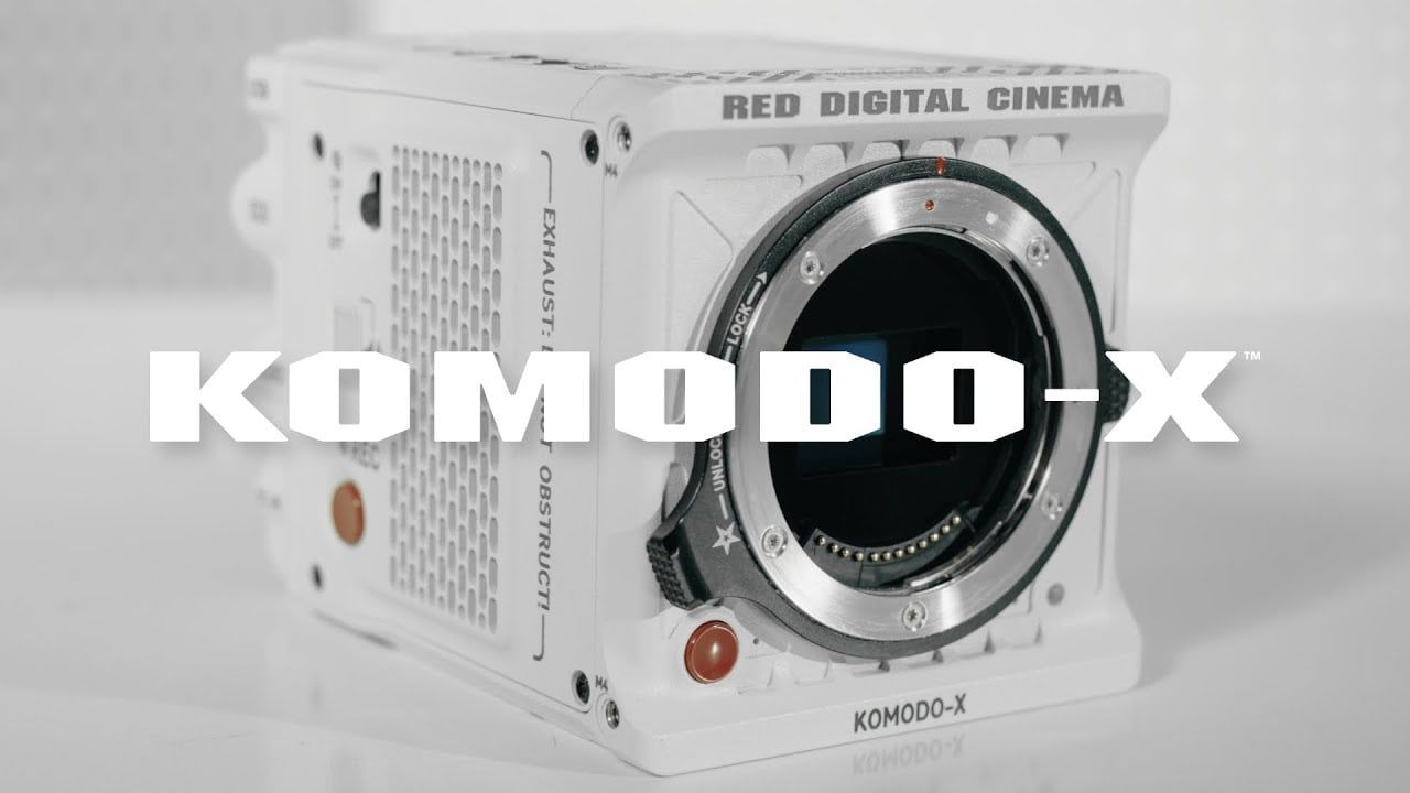 White RED Digital Cinema Komodo-X camera body with the KOMODO-X wordmark