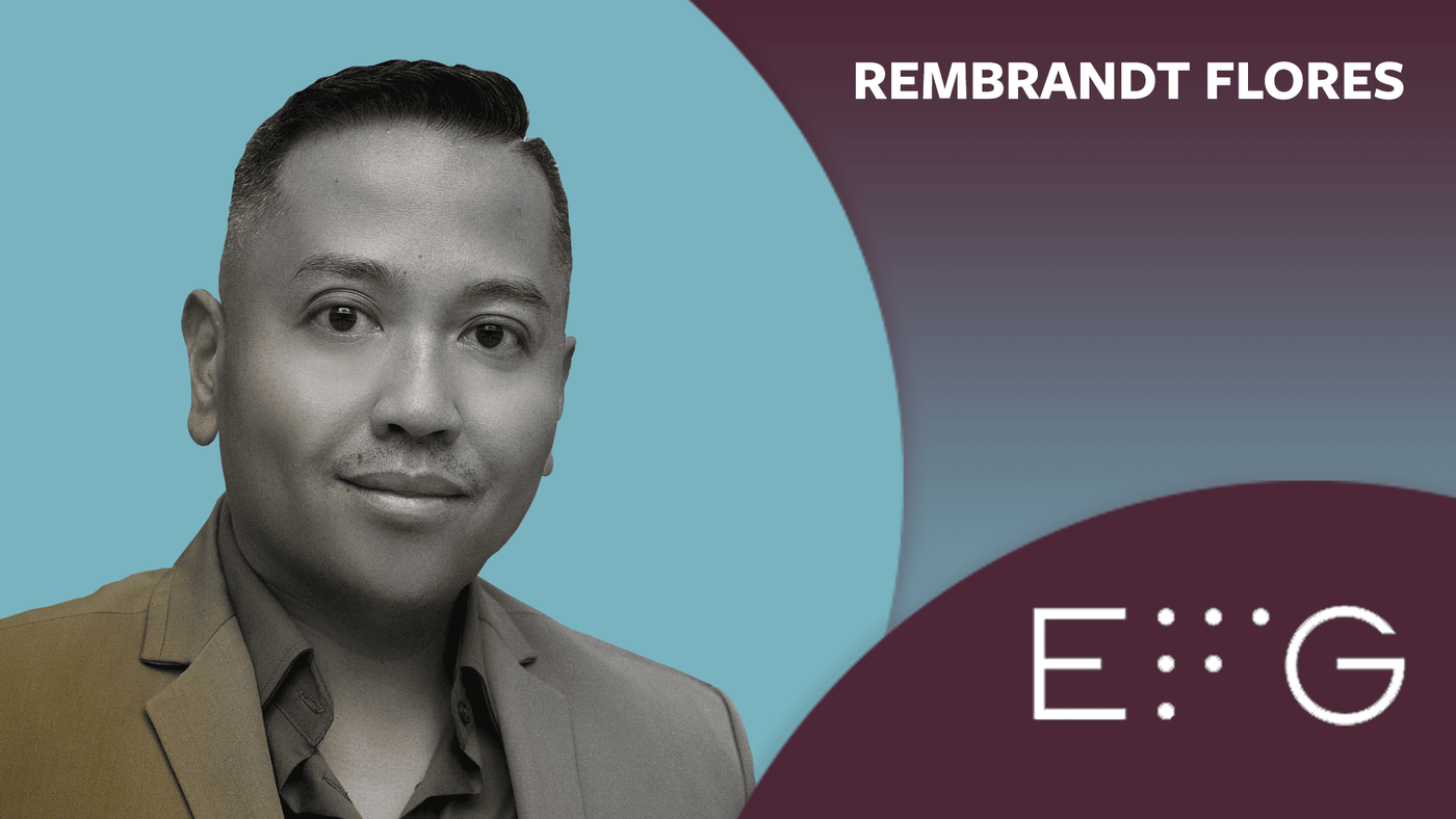 Rembrandt Flores title card with the EFG logo