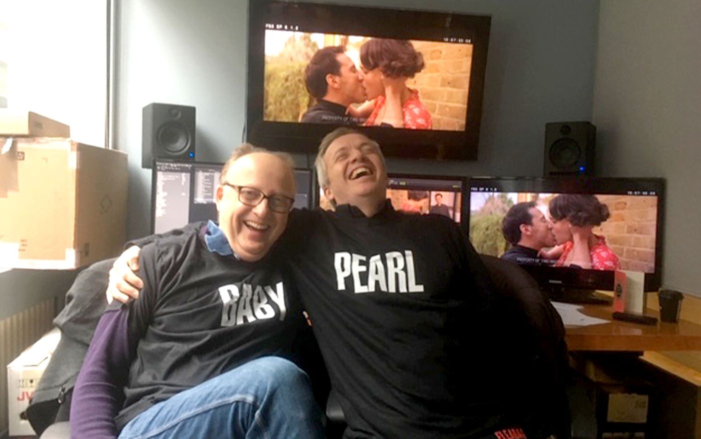 Editor Gary Dollner with director Harry Bradbeer in the edit bay cutting Fleabag