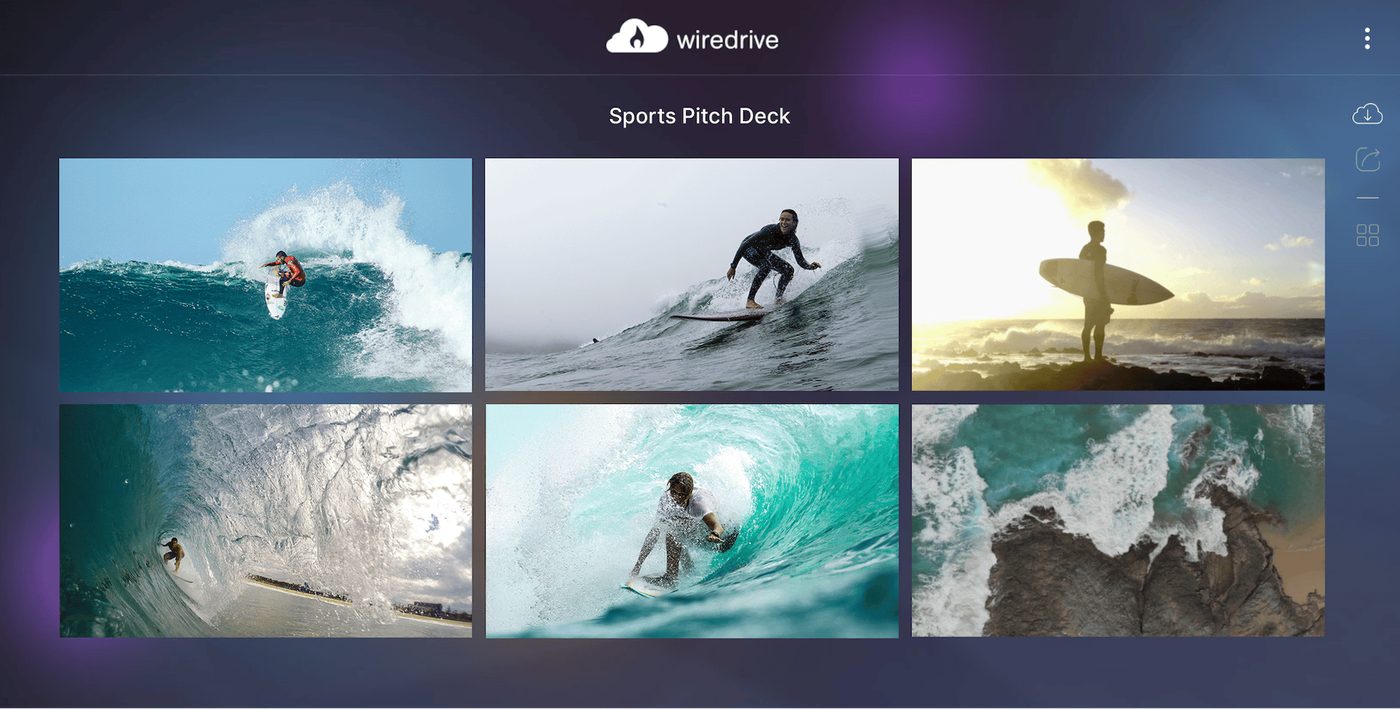 Wiredrive Sports Pitch Deck presentation of surfing photos