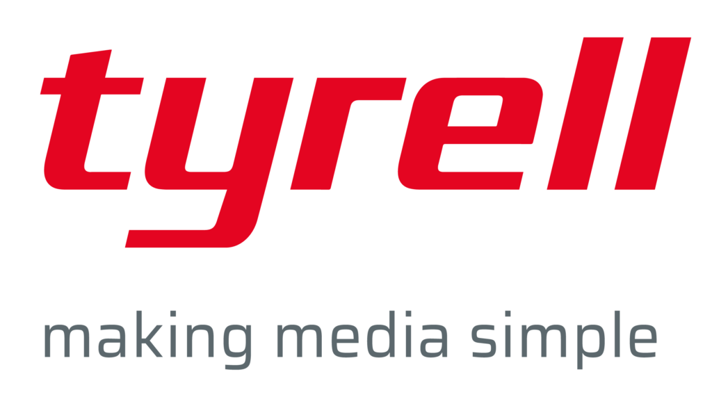 Tyrell logo with the tagline making media simple