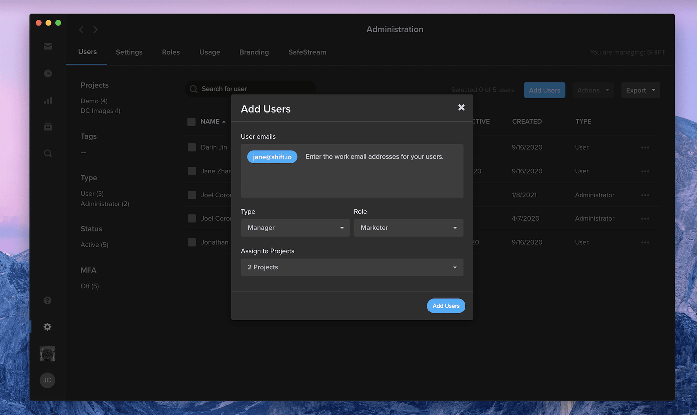 add user window