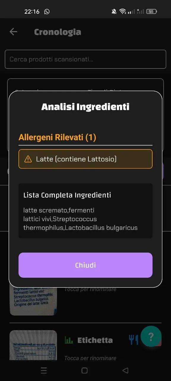 Lista ingredienti yogurt: solo latte scremato e fermenti (S. thermophilus, L. bulgaricus).