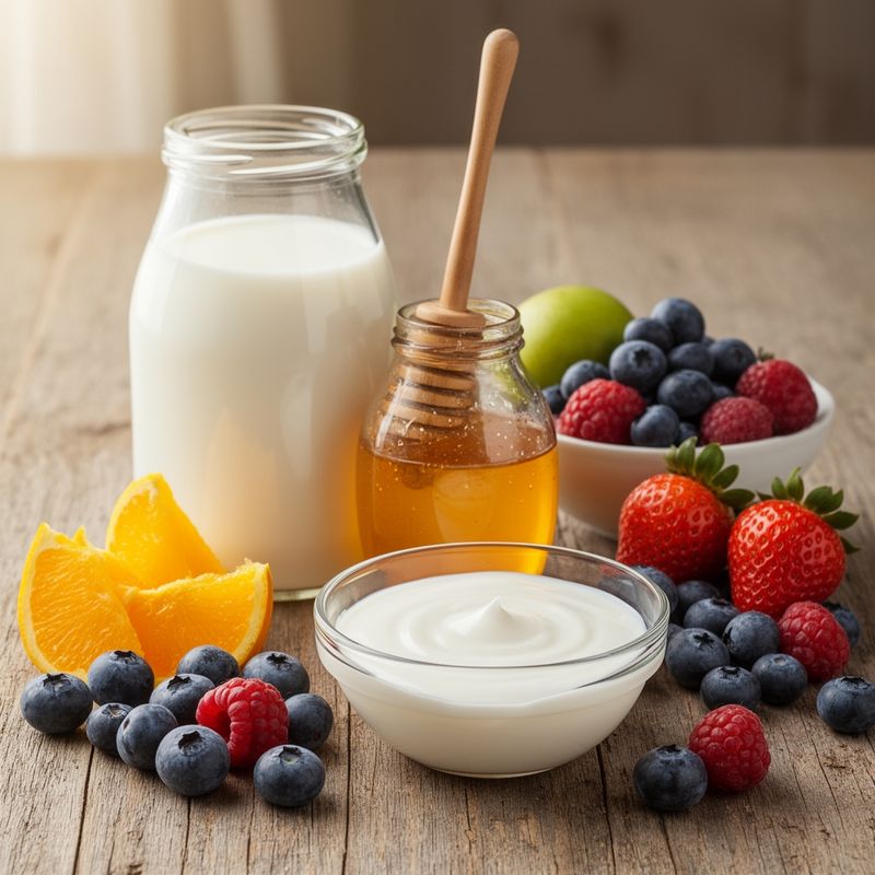 Ingredienti grezzi utilizzati per produrre yogurt di qualità