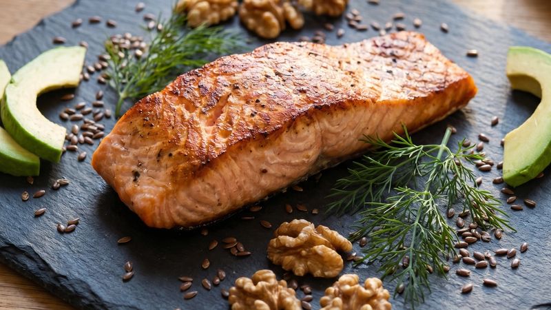 Filetto di salmone con noci, semi di lino e avocado - Alimenti ricchi di Omega-3 per la salute del cervello