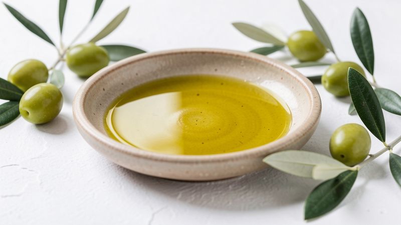 Close-up of extra virgin olive oil texture