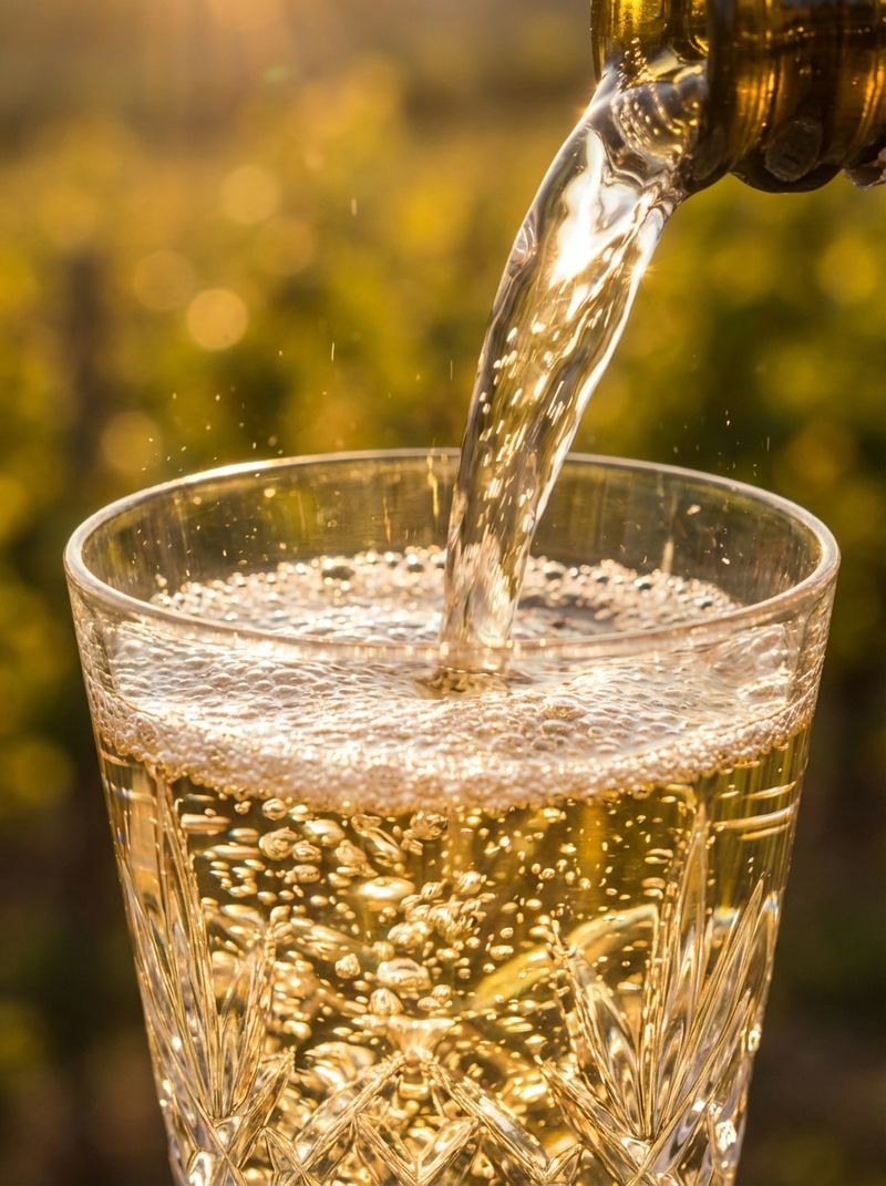 Close-up detail comparing the texture of Conegliano Valdobbiadene and Franciacorta.