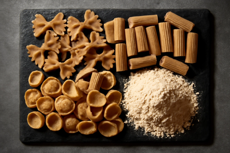 Illustrazione generata con AI: Barilla vs Garofalo: Pasta Integrale, Cottura e Consistenza - ingredienti