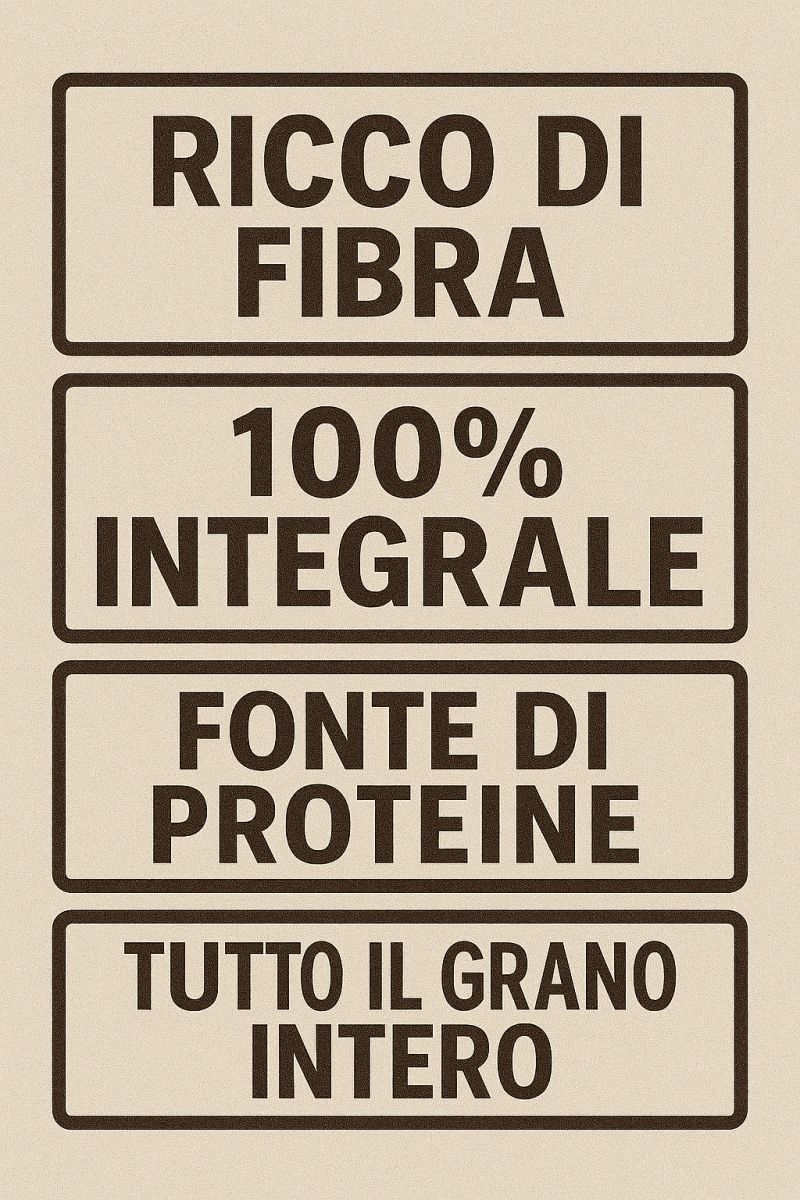 Dettaglio dell'etichetta nutrizionale e dei claim integrali