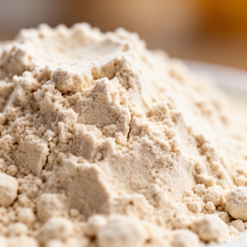 A close-up showing the texture of gluten-free protein pancake mix.