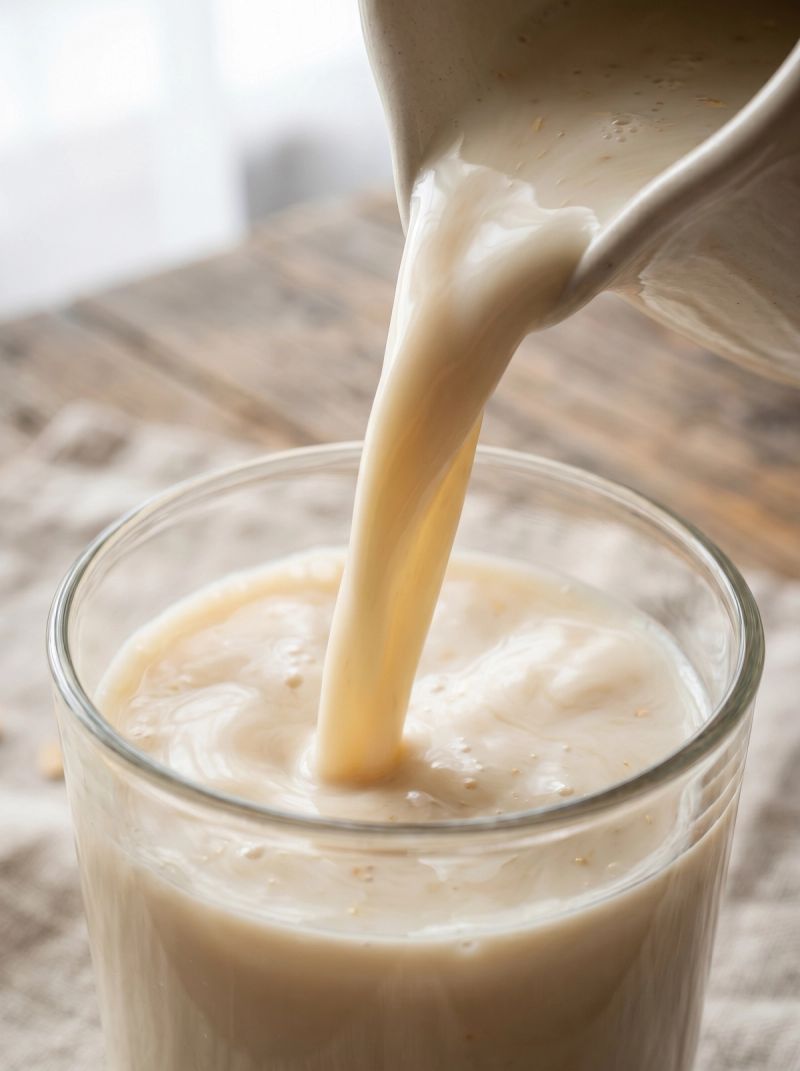 Dettaglio texture di Latte di Mandorla e Latte di Avena.