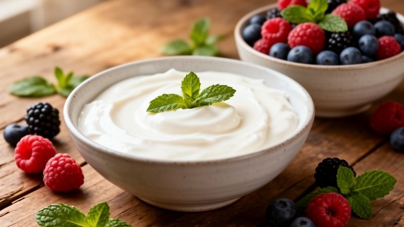 Skyr e yogurt greco affiancati in una composizione gourmet
