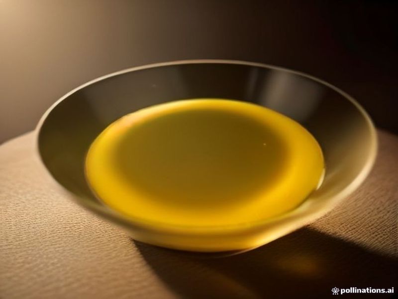 Macro detail of golden olive oil surface