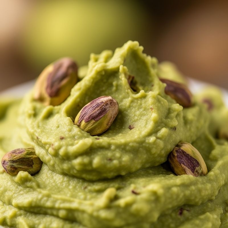 Dettaglio della crema di pistacchio con pistacchi interi visibili