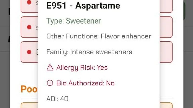 Luminatens app that analyzes ingredient list and E-xxx and INS additives