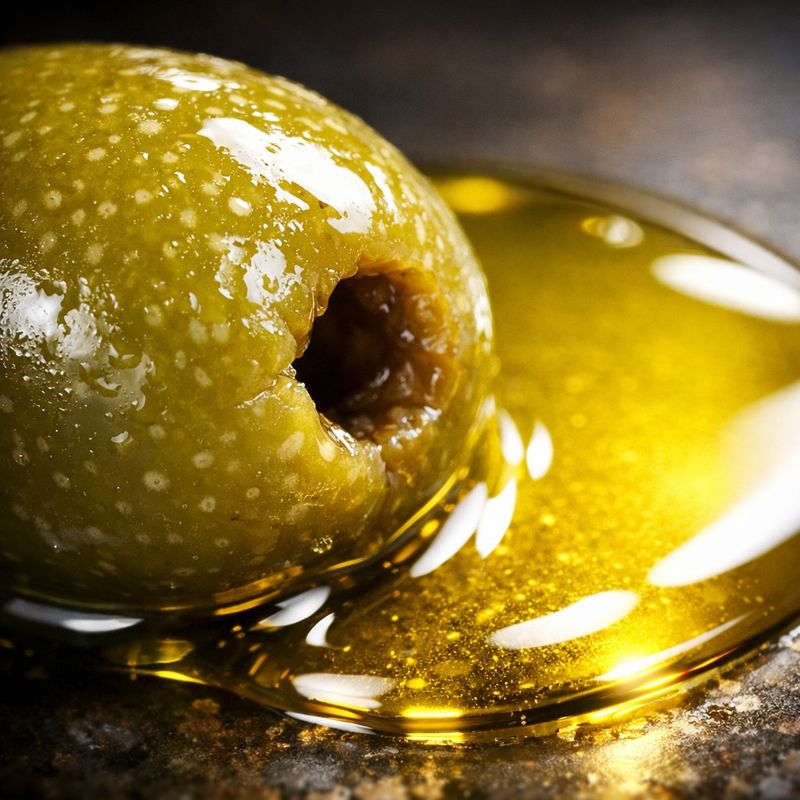 Close-up detail comparing the texture of Avocado Oil and Olive Oil.