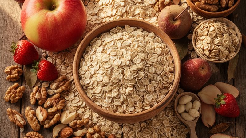 Una bella selezione di ingredienti per Cereali senza zucchero aggiunti.
