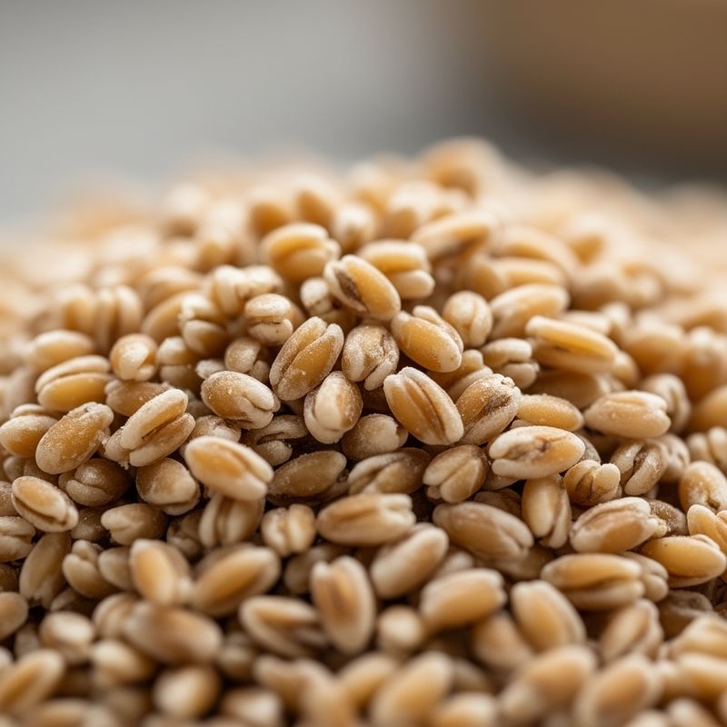 Macro view of Kamut grains