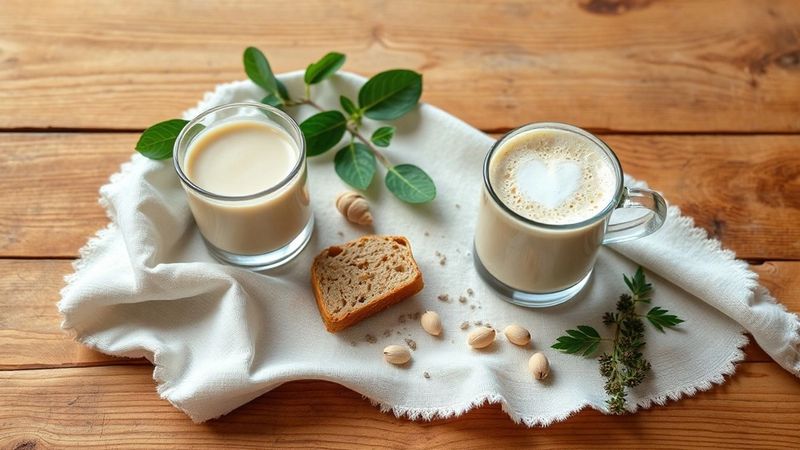 Confronto tra Latte di Mucca e Latte di Cocco con ingredienti freschi.