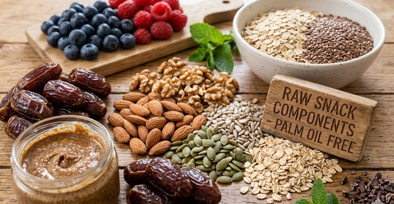 Close up of ingredients used to make healthy snacks.