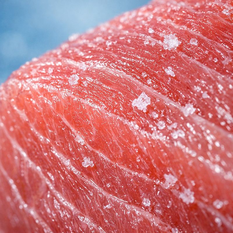 Macro close-up comparing the texture of Wild Planet and Safe Catch.