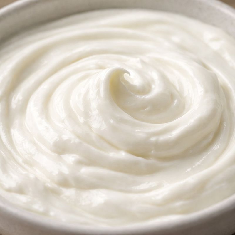 Close-up detail comparing the texture of Greek Yogurt and Regular Yogurt.