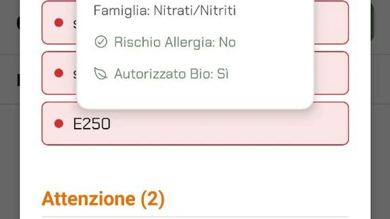 App Luminatens che analizza la lista ingredienti e gli additivi E xxx e INS