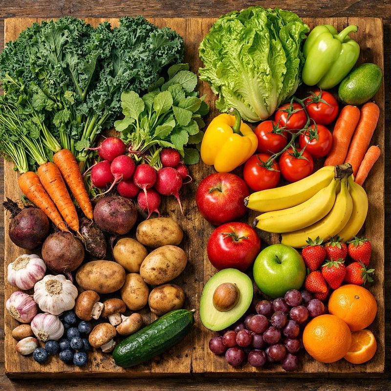 Fresh ingredients for preparing Organic and Non-Organic Food.