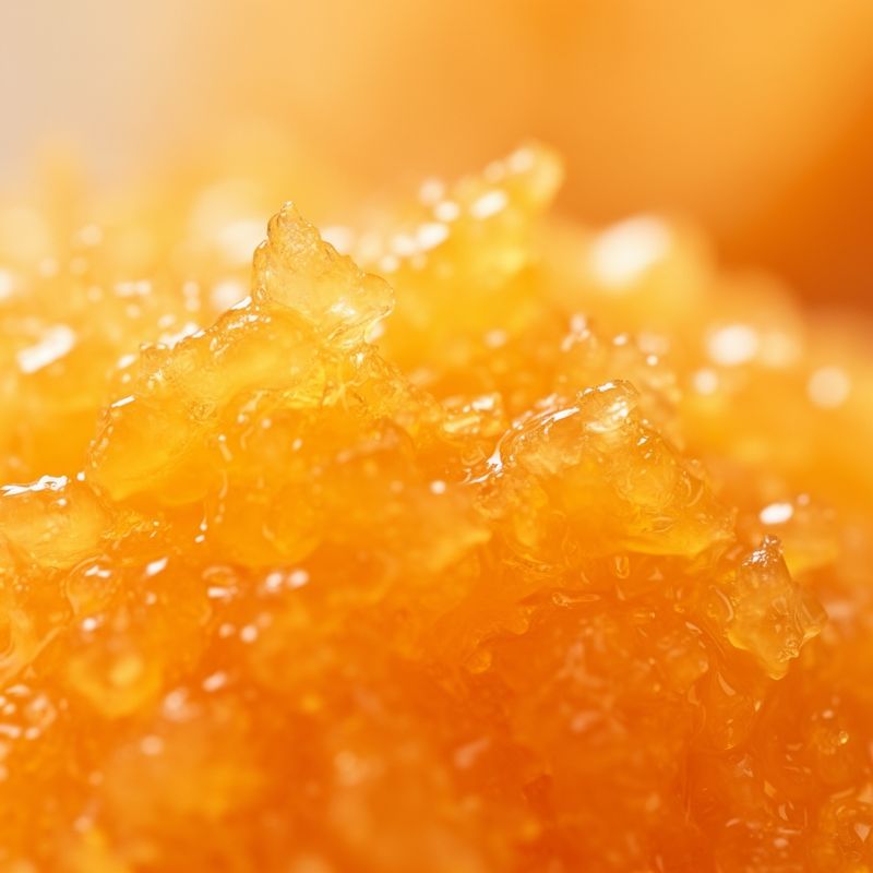 Dettaglio della polpa nel succo d'arancia
