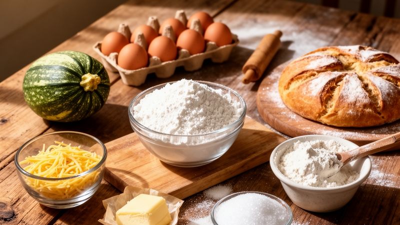 Selezione di ingredienti per Zucchero aggiunto nei prodotti da forno.
