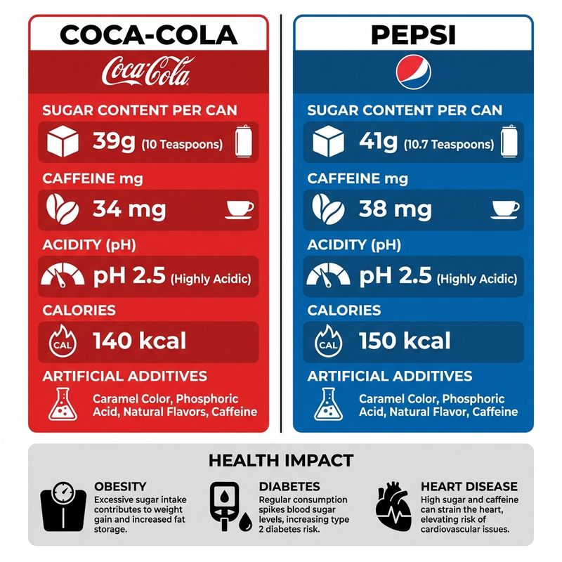 Cosa sapere su Effetti di Coca-Cola e Pepsi sulla salute nella nostra alimentazione.