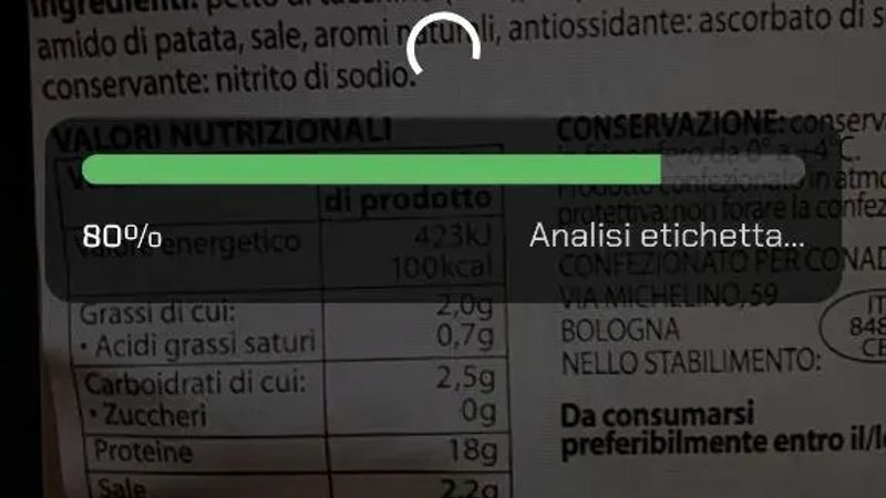 App Luminatens analizza etichette alimenti proteici