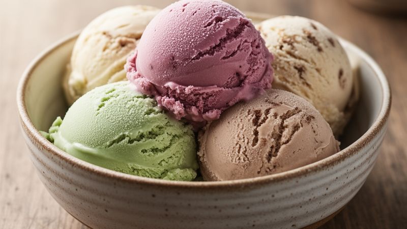 A fresh scoop of artisan ice cream ready to be enjoyed.