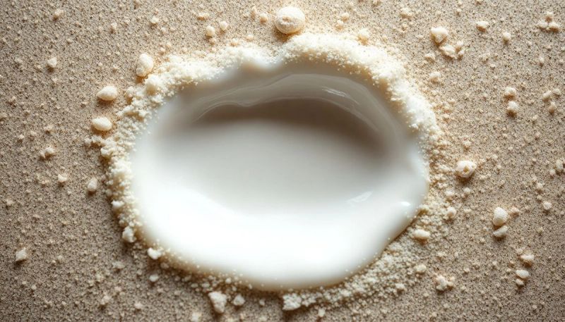 Dettaglio texture di Latte di Mucca e Latte di Cocco.