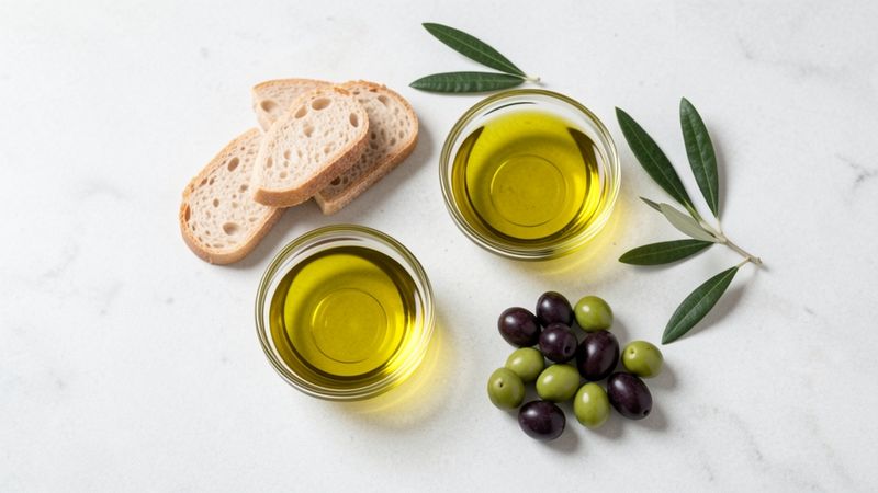 Comparative extra virgin olive oil tasting setup