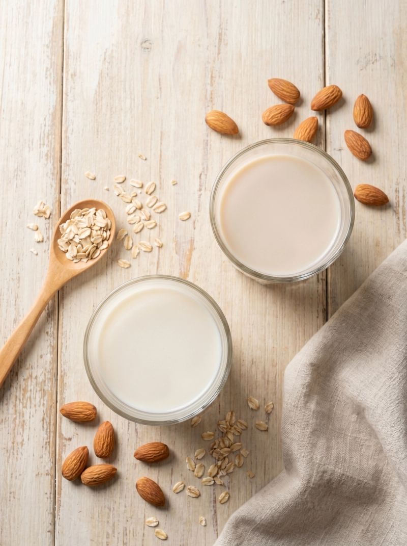 Ingredienti per Latte di Mandorla e Latte di Avena.