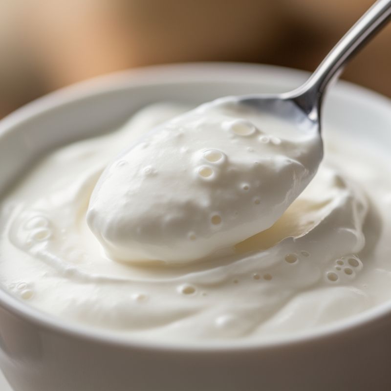 Dettaglio della texture vellutata dello yogurt greco