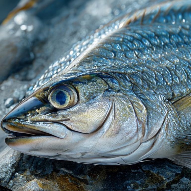 Dettaglio texture di Pesce azzurro e pesce bianco.