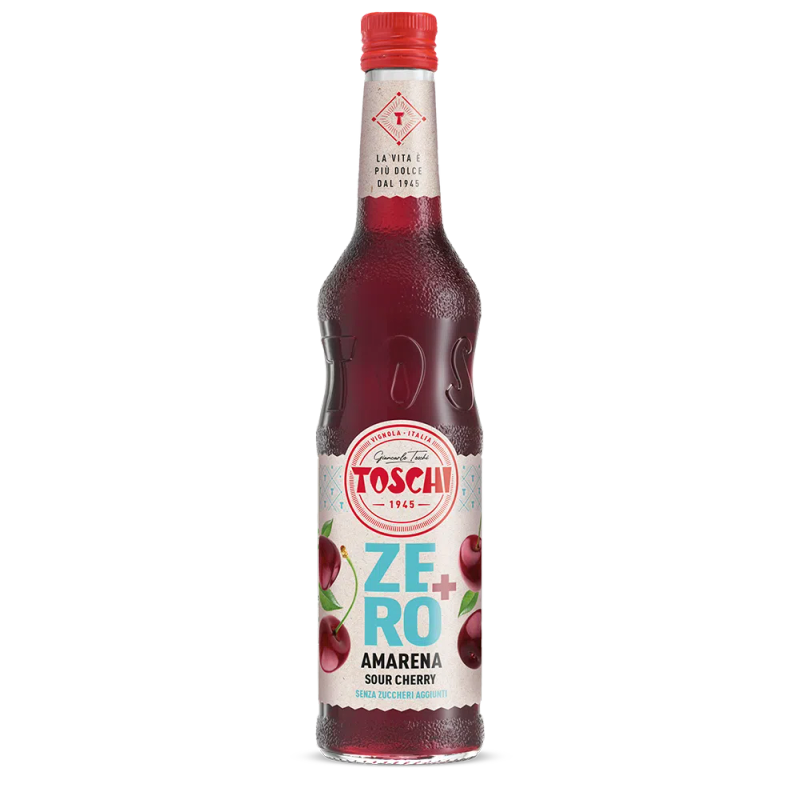 Lo Sciroppo Amarena Zero+ di Toschi, un prodotto a zero zuccheri e calorie.