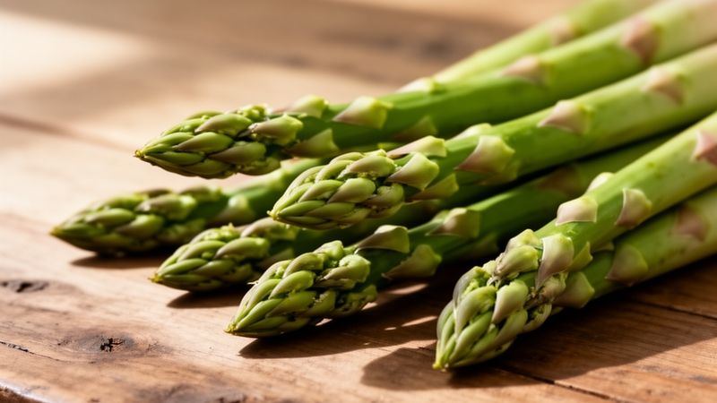 Three light and nutritious spring asparagus recipes: Shaved Asparagus and Prosciutto Salad, Spring Quinoa Salad, and Roasted Parmesan Asparagus, beautifully arranged on a wooden table with fresh herbs and lemon slices.