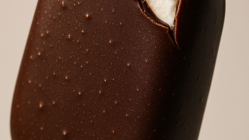 Un classico Magnum con copertura al cioccolato e mandorle, pronto per l'estate