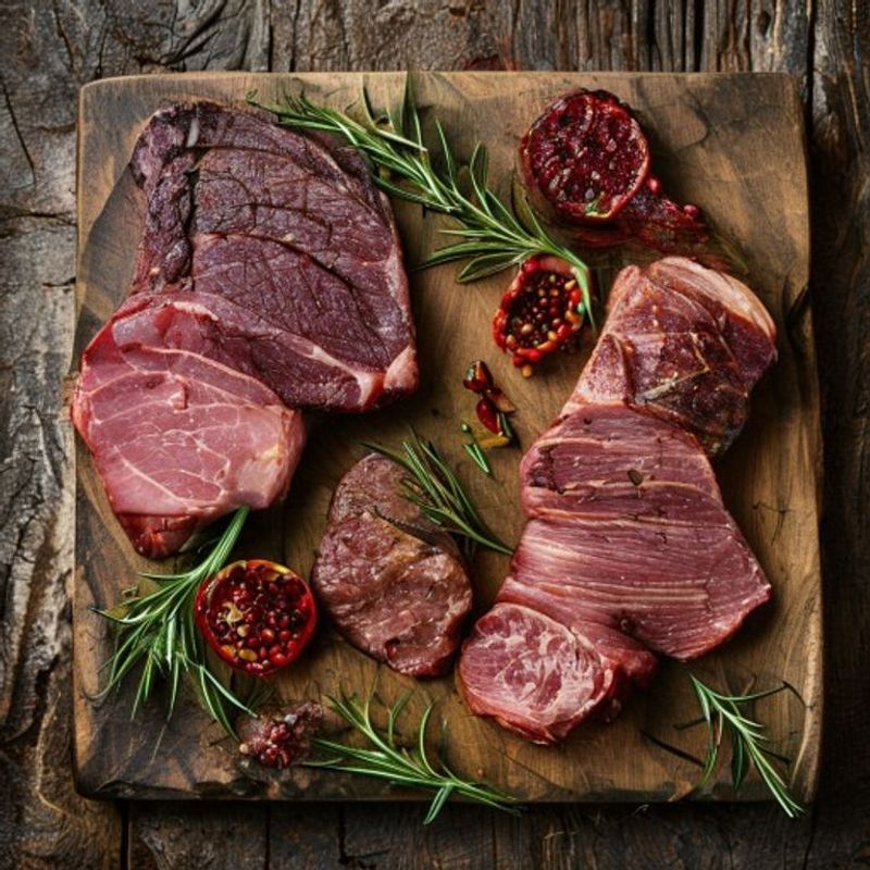 Fresh ingredients for preparing Organic Meat and Grass-Fed Meat.